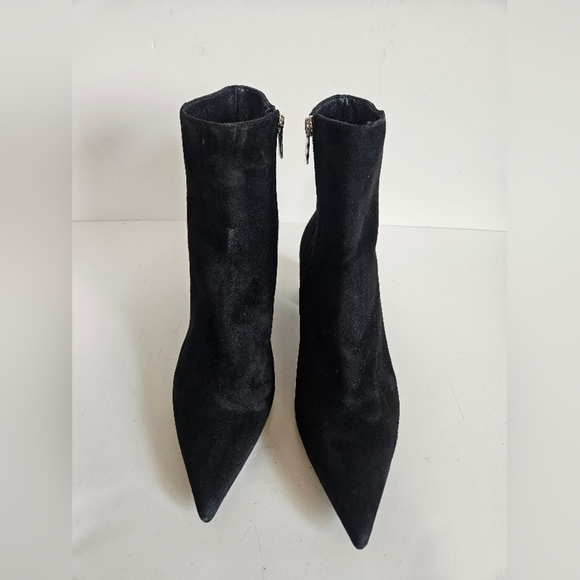 AGL Attilio Giusti Leombruni Black Sueded Leather Pointed Toe Boot 39.5 - Picture 3 of 13